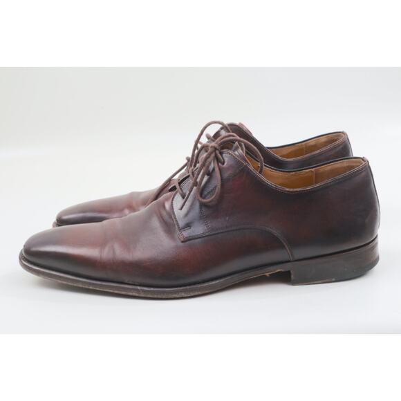 Magnanni Men\'s Brown Leather Derby Lace Up Dress Shoes Size 11.5 Designer main image 6